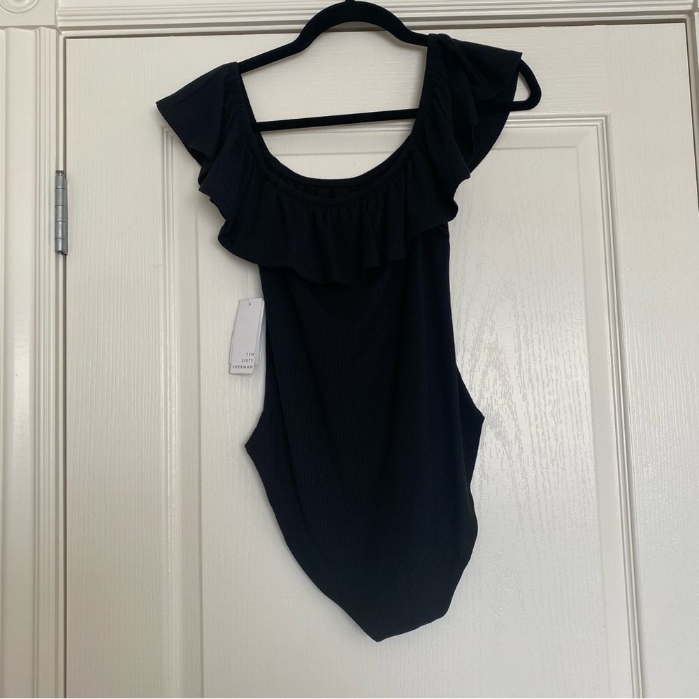 Black Off Shoulder Bodysuit